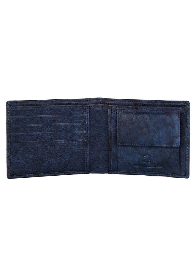 WildHorn Leather Wallet Keychain & Pen Combo for Men I Gift Hamper (GIFT2052BLU ANT+BLK S+BLU Kring) - Image 3